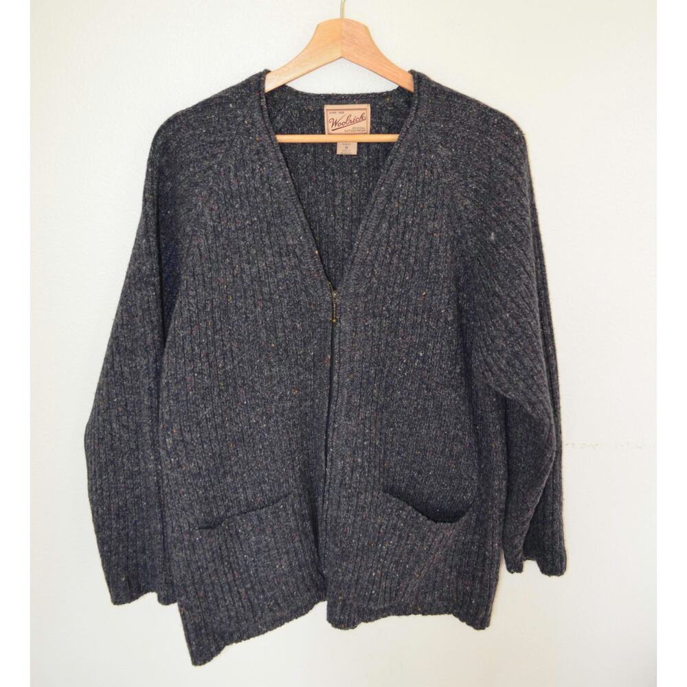 Woolrich 100% Wool Rib Knit Zip Front - Picture 3 of 7